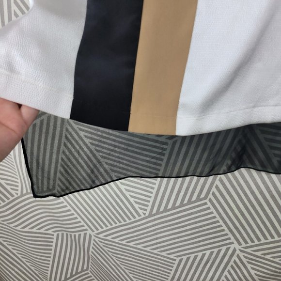 White House Black Market Shirt size Small Tunic top Color Block Assymetric - Picture 4 of 7